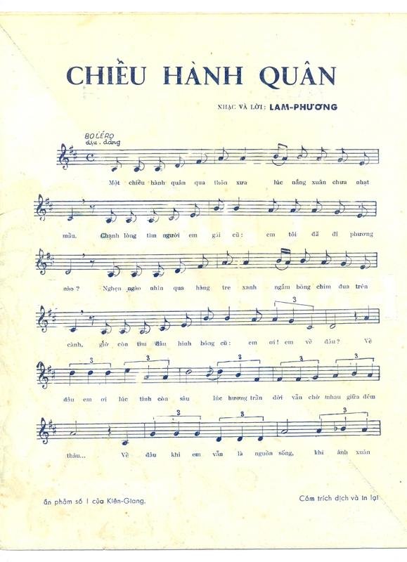 Sheet nhạc Chiều Hành Quân